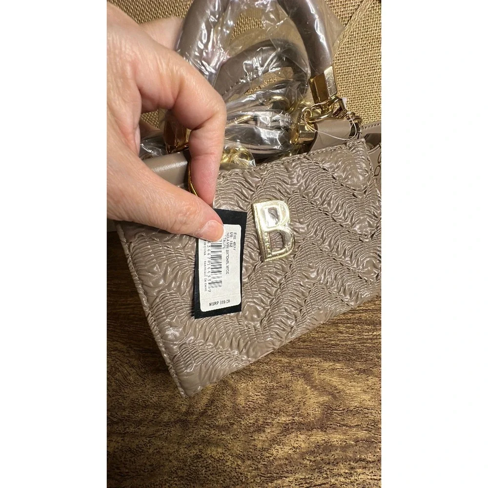 NWT Bebe Nola Mini Satchel with Credit Card Organizer—Light Taupe